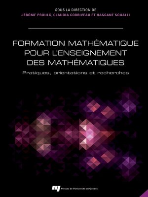 cover image of Formation mathématique pour l'enseignement des mathématiques